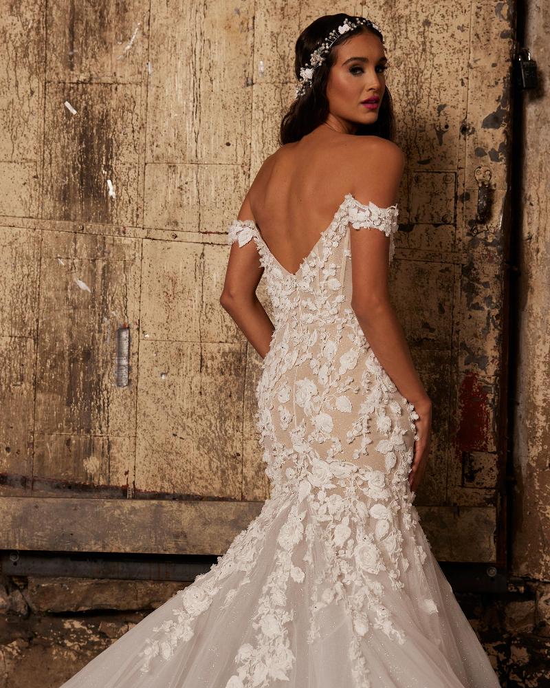 122249 off the shoulder sexy wedding dress with a long train4